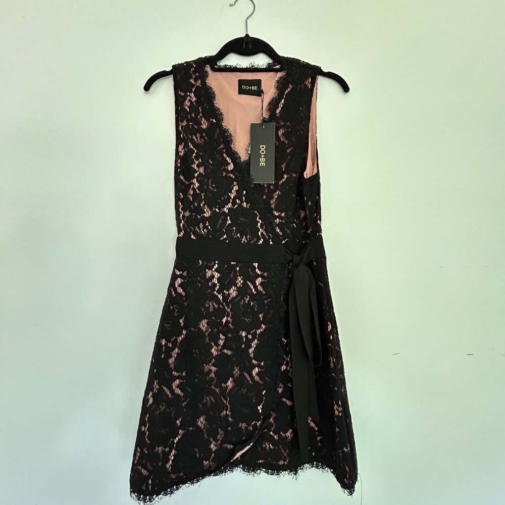 Lace Tie Mini Dress